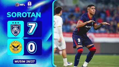 خلاصه بازی جوهور دارالتعظیم 7-0 استار سیتی (گل و پاس گل شهاب زاهدی)