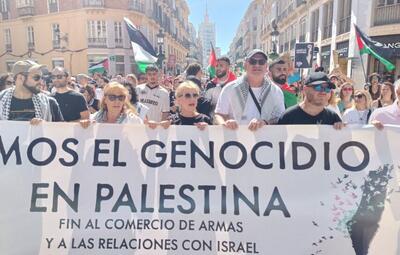 تظاهرات گسترده شهروندان اسپانیایی در حمایت از فلسطین + فیلم