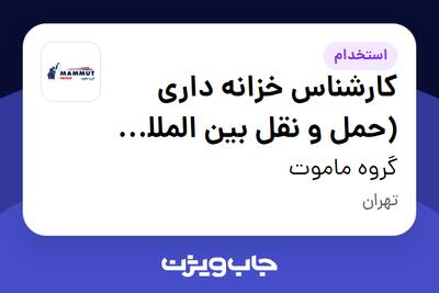 استخدام کارشناس خزانه داری (حمل و نقل بین المللی هاگ بار) در گروه ماموت