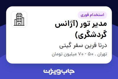 استخدام مدیر تور (آژانس گردشگری) در درنا فرین سفر گیتی