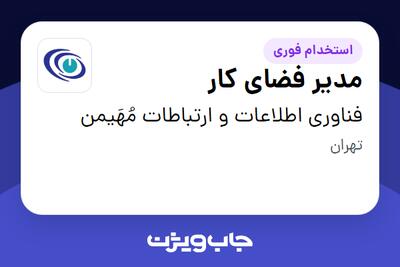 استخدام مدیر فضای کار در فناوری اطلاعات و ارتباطات مُهَیمن