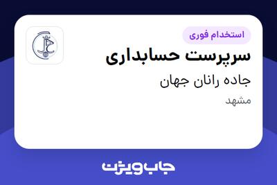 استخدام سرپرست حسابداری در جاده رانان جهان