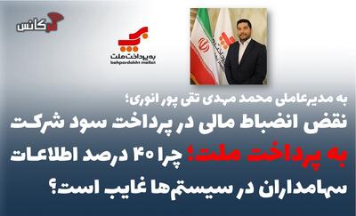 نقض انضباط مالی در پرداخت سود شرکت به پرداخت ملت؛ چرا ۴۰ درصد اطلاعات سهامداران در سیستمها غایب است؟