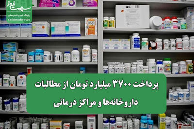 پرداخت ۳۷۰۰ میلیارد تومان از مطالبات داروخانهها و مراکز درمانی
