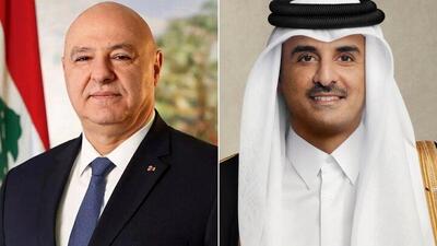  تماس تلفنی امیر قطر و رئیس‌جمهور لبنان/ جزئیات یک گفتگوی مهم