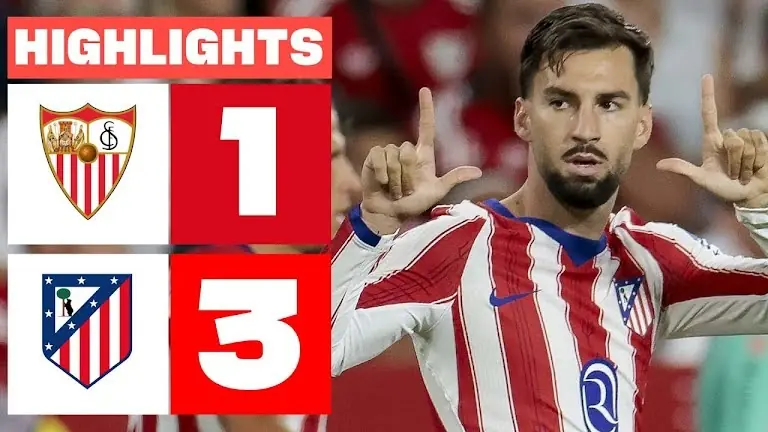  خلاصه بازی سویا 1-3 اتلتیکو مادرید