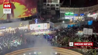  تصاویری از نورافشانی جشن میلاد پیامبر در میدان انقلاب