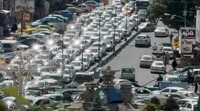  وضعیت ترافیکی شهر مرزن آباد همزمان با تعطیلات