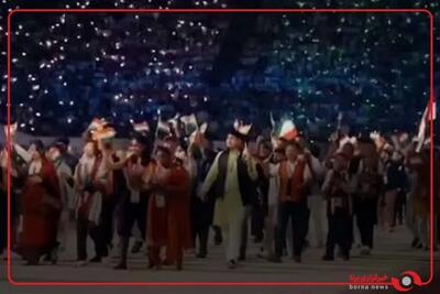 رژه کاروان ایران در بازی های جهانی عشایری قرقیزستان، در حضور مسعود پزشکیان رییس جمهور و با پرچمداری رضا قیطاسی قوی ترین مرد ایران