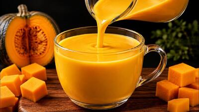 طرز تهیه شیر کدو خامه ای فقط با ۲ ترکیب اصلی