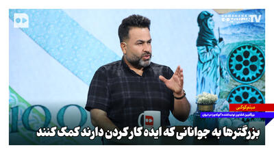  بزرگترها به جوانانی که ایده کار کردن دارند کمک کنند