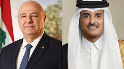 گفتوگوی تلفنی امیر قطر و رئیسجمهور لبنان