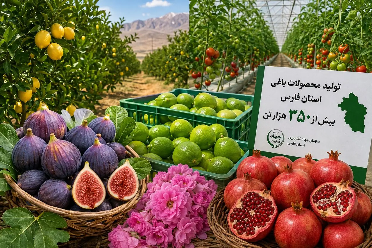  جهش تولید باغی فارس از مرز سه و نیم میلیون تن
