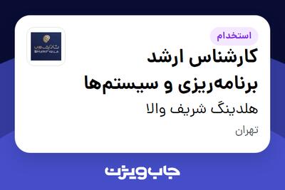  استخدام کارشناس ارشد برنامه‌ریزی و سیستم‌ها در هلدینگ شریف والا