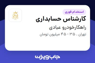 استخدام کارشناس حسابداری در راهکارخودرو عبادی