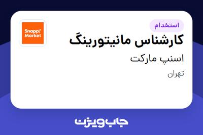  استخدام کارشناس مانیتورینگ - آقا در اسنپ مارکت