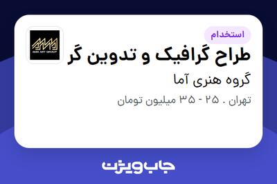استخدام طراح گرافیک و تدوین گر در گروه هنری آما