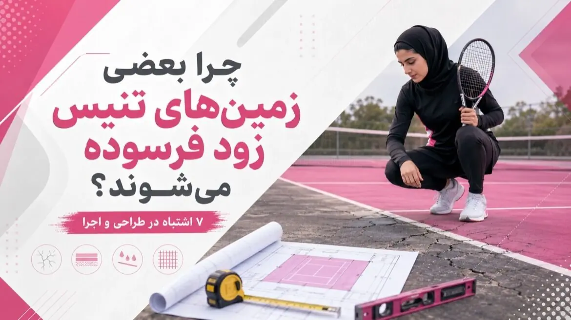  چرا بعضی زمین‌های تنیس زود فرسوده می‌شوند؟ ۷ اشتباه در طراحی و اجرا - پارس فوتبال