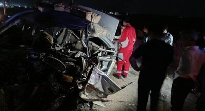  تصادف مرگبار ۲ پژو در ریگان؛ ۴ نفر جان باختند + عکس دو ماشین که در هم پیچیدند