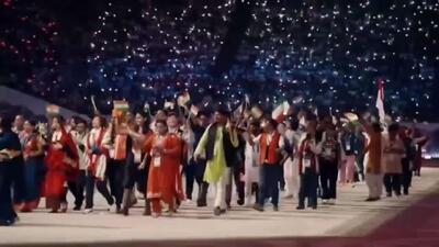 ورود کاروان ایران به مراسم افتتاحیه بازی های جهانی عشایری قرقیزستان