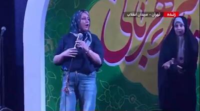  سخنرانی زن غیرمحجبه در تجمعات شبانه درباره مذاکره!