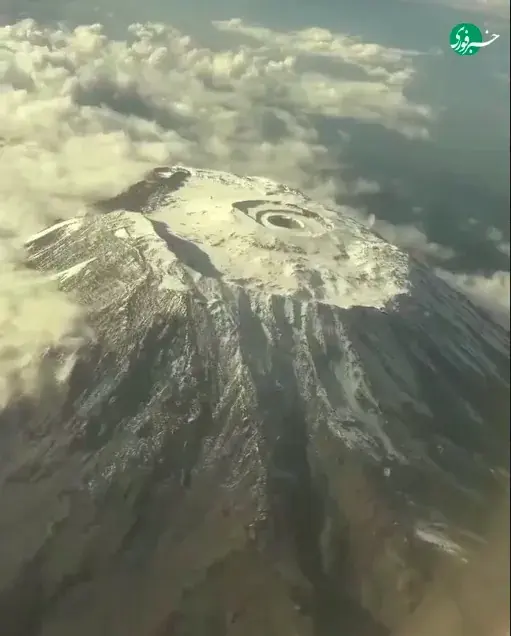 عکس هوایی از قله برفی کلیمانجارو