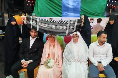 ۲ زوج جوان آستانهای در هفته وحدت راهی خانه بخت شدند