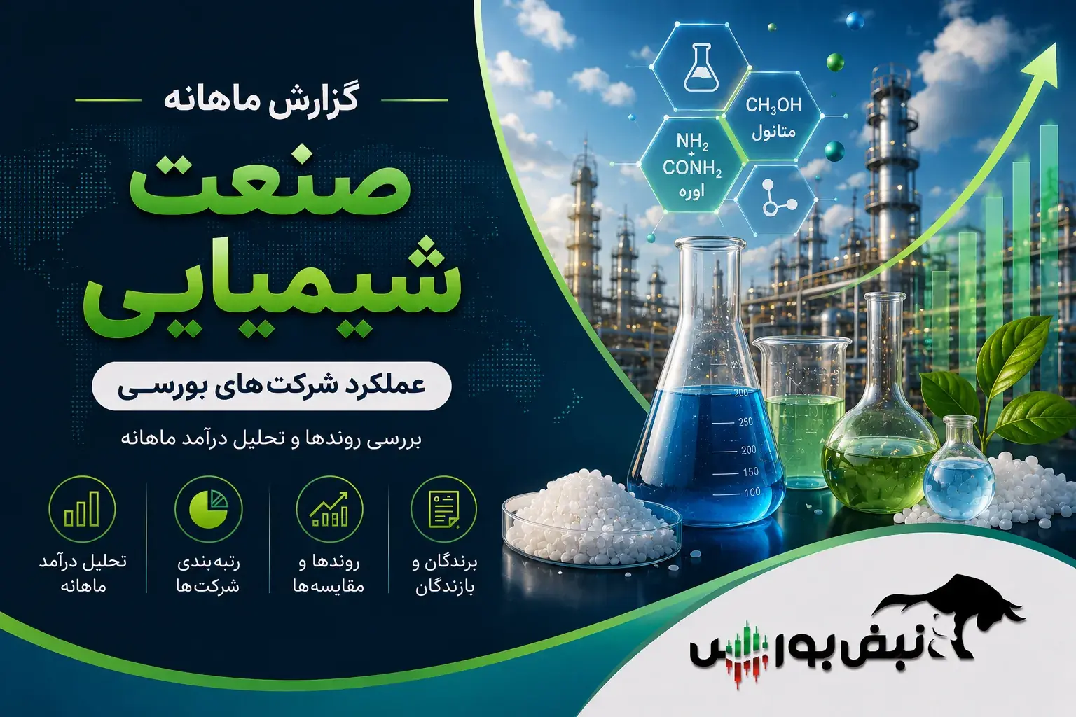 گزارش ماهانه صنعت پتروشیمیایی مرداد ۱۴۰۵ | جهش ۴۶۶ درصدی شپاس و رکوردشکنی ۴ نماد