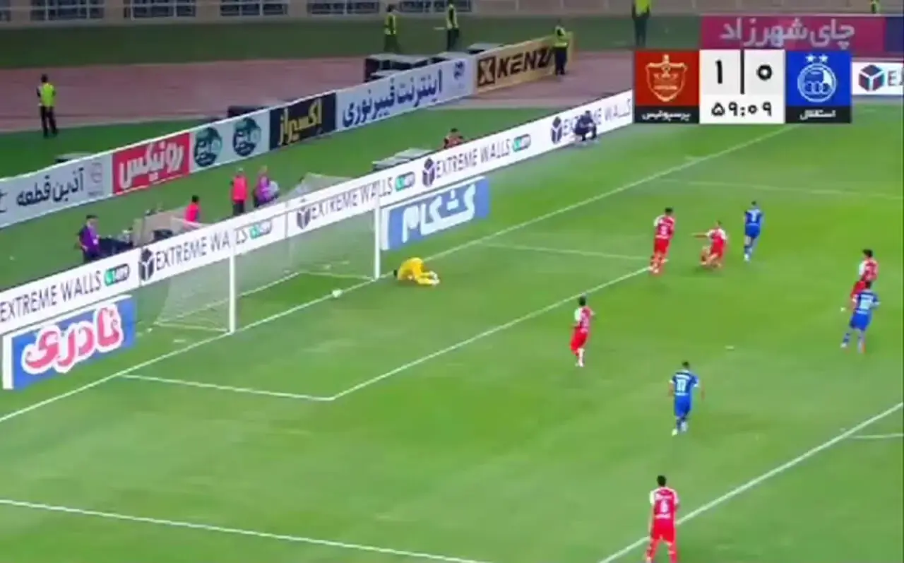 گل اول استقلال مقابل پرسپولیس + ویدئو