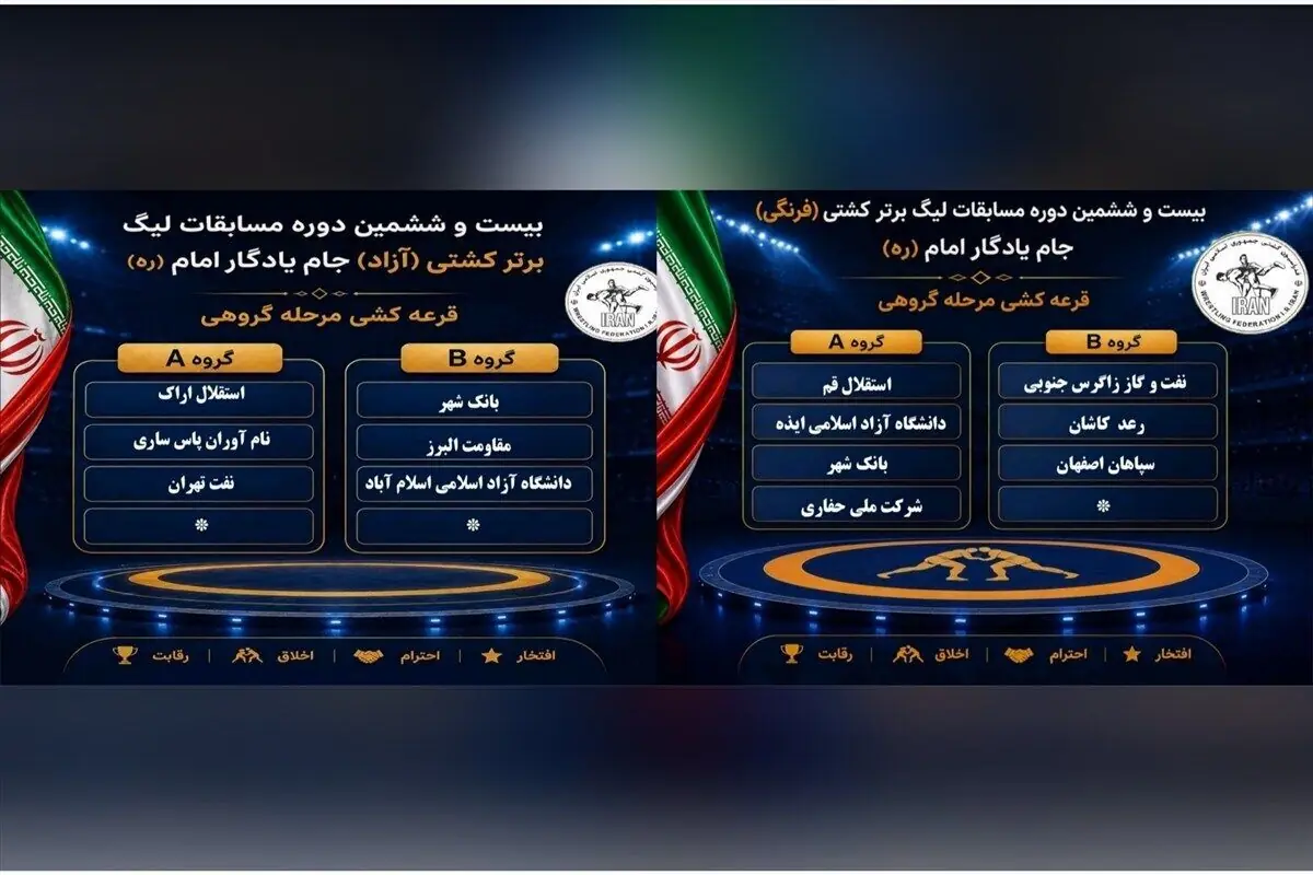 برگزاری قرعهکشی لیگ برتر کشتی و آغاز مسابقات از مهرماه
