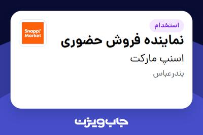 استخدام نماینده فروش حضوری در اسنپ مارکت