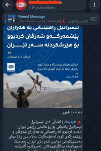  افشاگری شبکه اسرائیلی از پیوند گروه‌های تروریستی کُردی با صهیونیستها - تسنیم