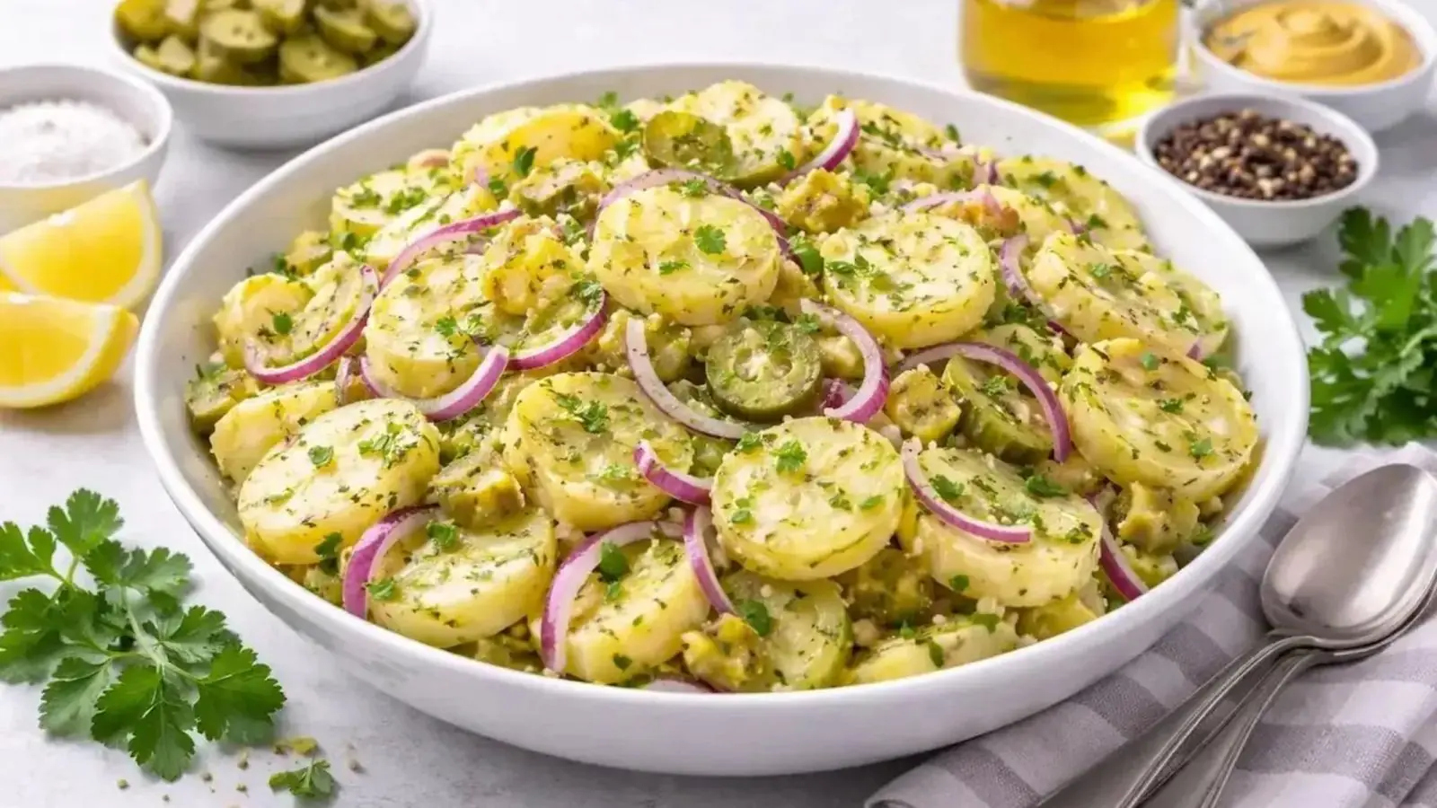  طرز تهیه سالاد سیب زمینی و پیاز؛ یک سالاد ساده، خوشمزه و سیرکننده
