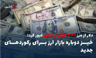  دلار از مرز ۲۲۱ هزار تومان عبور کرد؛ خیز دوباره بازار ارز برای رکوردهای جدید