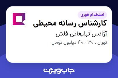 استخدام کارشناس رسانه محیطی در آژانس تبلیغاتی فلش
