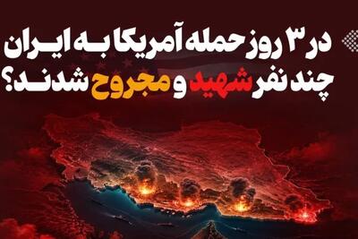  در ۳ روز حمله آمریکا به ایران چند نفر شهید و مجروح شدند؟ + اینفوگرافی