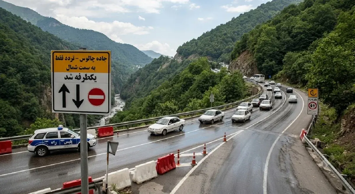 وضعیت جاده چالوس فردا شنبه ۱۴ شهریور ۱۴۰۵؛ یکطرفه شدن مقطعی در صورت ترافیک سنگین + تداوم ممنوعیت تردد موتورسیکلت تا ساعت ۶ صبح