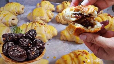 کروسان خرمایی؛ شیرینی مجلسی و خوش‌عطر
