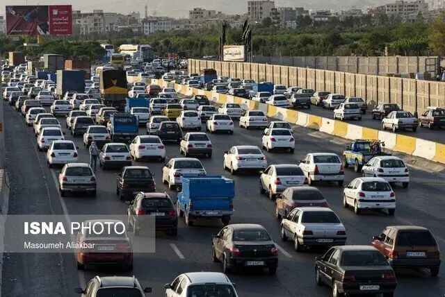 ترافیک سنگین در اتوبان کرج-تهران