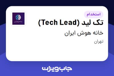  استخدام تک لید (Tech Lead) در خانه هوش ایران