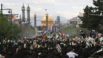  خوش آمدگویی قمی‌ها به یک هزار و دویست چهل و هفتمین سال ورود سراسر نور بانوی کرامت(س)به قم + فیلم