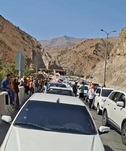 تصاویری از ترافیک سنگین جاده چالوس در روزهای پایانی تابستان