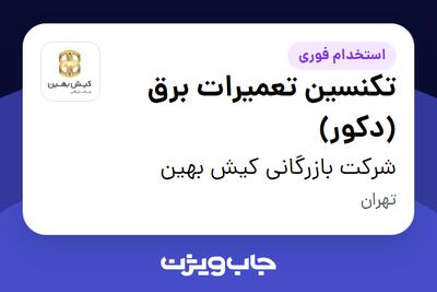  استخدام تکنسین تعمیرات برق (دکور) - آقا در شرکت بازرگانی کیش بهین