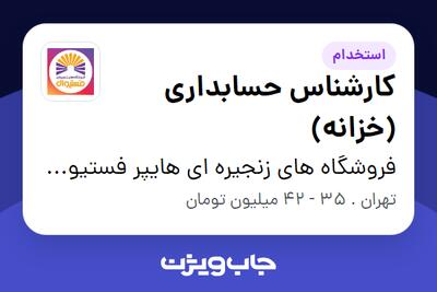 استخدام کارشناس حسابداری (خزانه) در فروشگاه های زنجیره ای هایپر فستیوال ( زیر مجموعه هلدینگ بیژن )