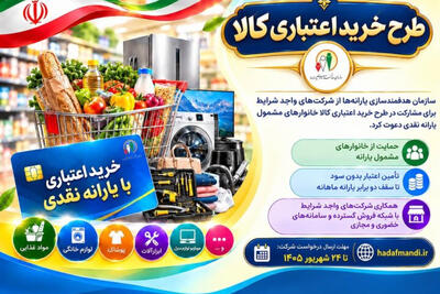 فراخوان طرح خرید اعتباری کالا برای خانوارها