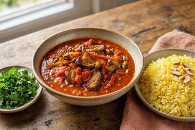طرز تهیه قیمه توماتیز کردی؛ یه خورشت متفاوت و خوشمزه با بادمجان