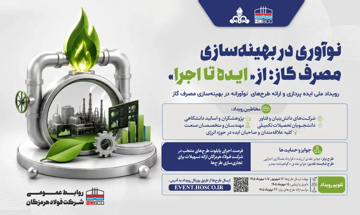 نوآوری در بهینهسازی مصرف گاز؛ «از ایده تا اجرا» در فولاد هرمزگان