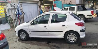 آخرین مهلت نام نویسی مزایده 550/000/000 تومانی پژو 206 TU5 رنگ : سفید مدل : 99