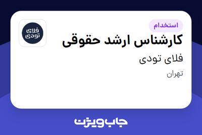  استخدام کارشناس ارشد حقوقی در فلای تودی