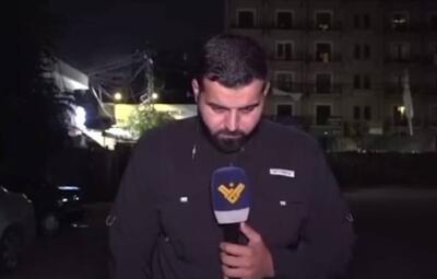 فیلم/ لحظه مجروح شدن خبرنگار المنار در حمله هوایی اسرائیل
